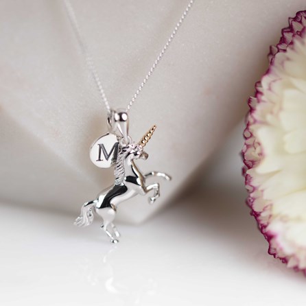 Personalised Solid Silver Unicorn Necklace Personalised Solid Silver Unicorn Necklace