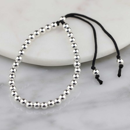 Personalised Friendship Bracelet Personalised Silver Friendship Bracelet Black