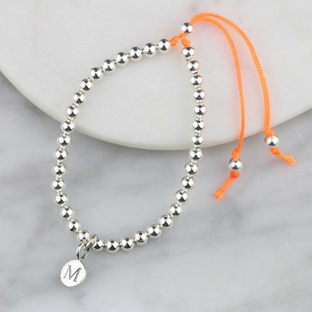 Personalised Friendship Bracelet Personalised Silver Friendship Bracelet Orange