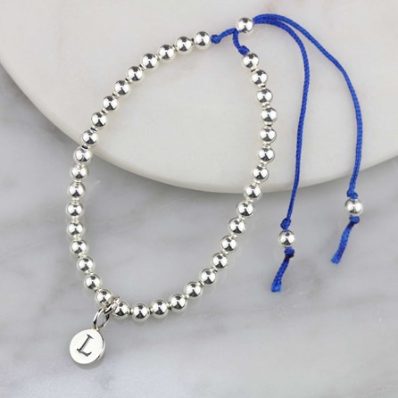 Personalised Friendship Bracelet Personalised Silver Friendship Bracelet Peacock Blue