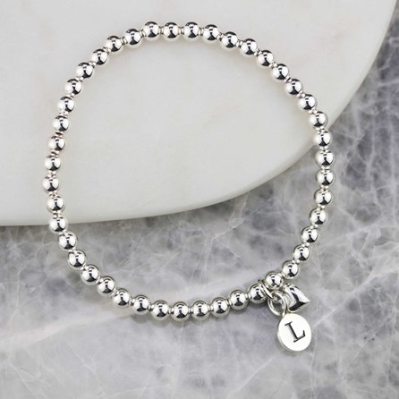 Personalised Mia Silver Heart Bracelet Personalised Mia Silver Heart Bracelet