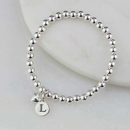 Personalised Child's Bracelet With Silver Heart Charm Personalised Child's Bracelet With Silver Heart Charm