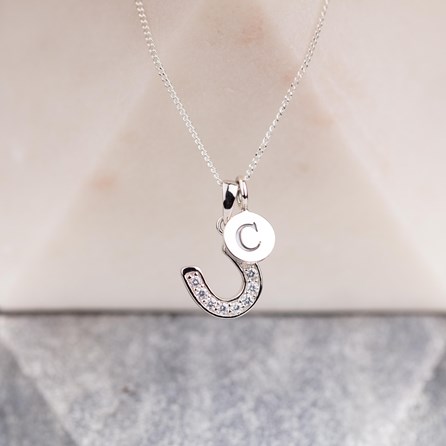 Personalised Sparkly Horseshoe Charm Pendant Personalised Sparkly Horseshoe Charm Pendant