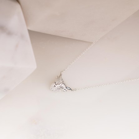 Highland Cow Necklace In Silver Or Rose Gold Highland Cow Necklace In Silver Or Rose Gold