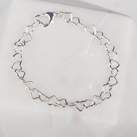 Solid Silver Interlocking Hearts Bracelet Solid Silver Interlocking Hearts Bracelet