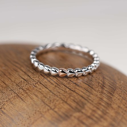 Interlocking Solid Silver Heart Ring Interlocking Solid Silver Heart Ring