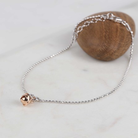 Rose Gold Charm And Solid Silver Anklet Rose Gold Charm And Solid Silver Anklet