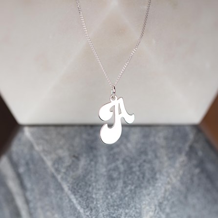 Solid Silver 'Groovy' Letter Charm Necklace Solid Silver 'Groovy' Letter Charm Necklace
