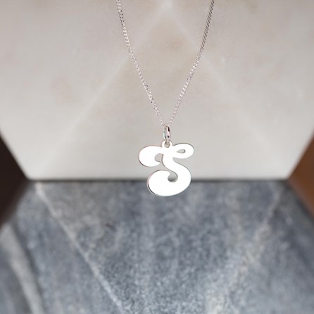 Solid Silver 'Groovy' Letter Charm Necklace Solid Silver 'Groovy' Letter Charm Necklace