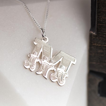 Solid Silver 'Circus' Letter Charm Necklace