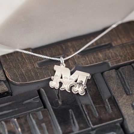 Solid Silver 'Circus' Letter Charm Necklace