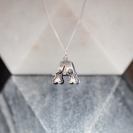 Solid Silver 'Circus' Letter Charm Necklace