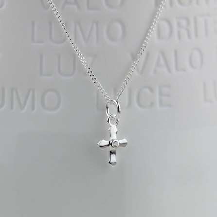 Silver Christening Cross Necklace Silver Christening Cross Necklace