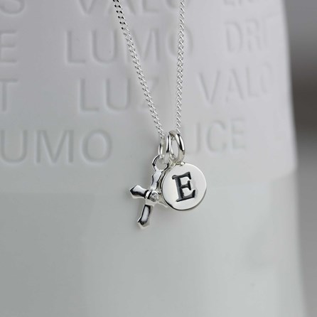 Personalised Silver Christening Cross Necklace Personalised Silver Christening Cross Necklace