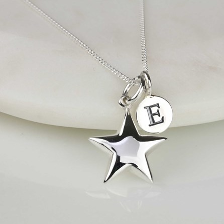 Personalised 'Shining Star' Necklace Personalised 'Shining Star' Necklace In Silver