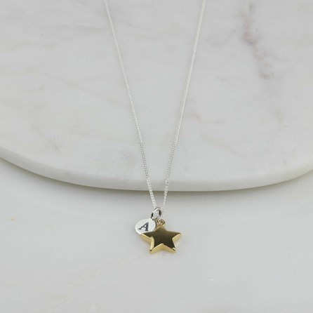 Personalised 'Shining Star' Necklace Personalised 'Shining Star' Necklace In Gold