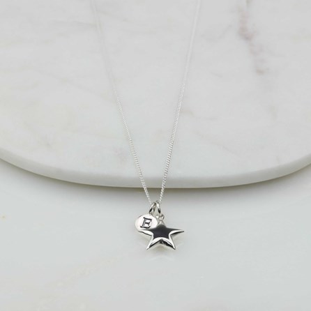 Personalised 'Shining Star' Necklace Personalised 'Shining Star' Necklace In Silver