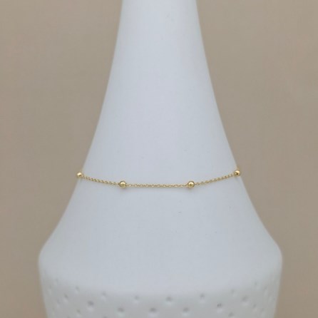 24ct Gold-Plated Trace and Bead Satellite Bracelet