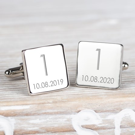 Personalised Wedding Anniversay Cufflinks Personalised Wedding Anniversay Cufflinks