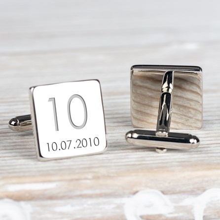 Personalised Wedding Anniversay Cufflinks Personalised Wedding Anniversay Cufflinks