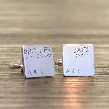Personalised Wedding Role Silver Cufflinks Personalised Wedding Role Silver Cufflinks