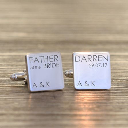 Personalised Wedding Role Silver Cufflinks Personalised Wedding Role Silver Cufflinks