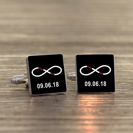 Personalised Silver 'You And Me' Cufflinks Personalised Silver 'You And Me' Cufflinks