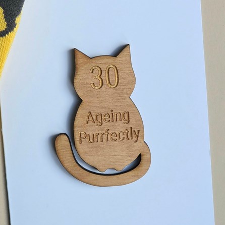 '30 Ageing Purrfectly' Cat Token and Birthday Card '30 Ageing Purrfectly' Cat Token and Birthday Card