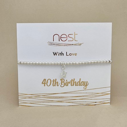 '40th Birthday' Beaded Charm Bracelet '40th Birthday' Beaded Charm Bracelet