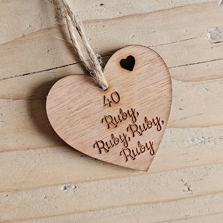 40th Ruby Anniversary Hanging Decoration and Card 40th Ruby Anniversary Hanging Decoration and Card