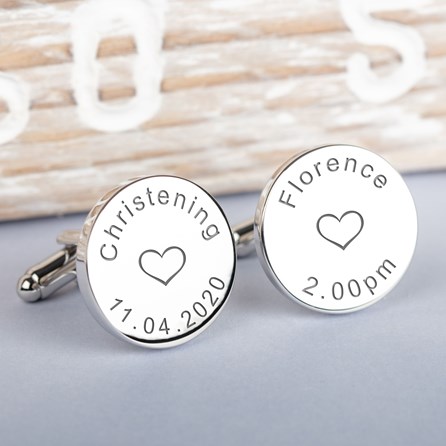Christening Day Silver Cufflinks Christening Day Silver Cufflinks