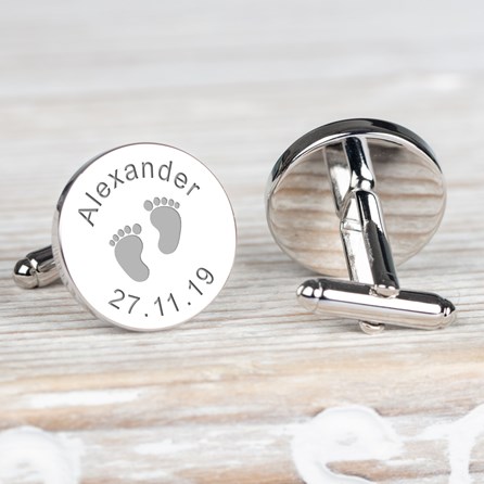 Personalised New Daddy 'Footprint' Cufflinks Personalised New Daddy 'Footprint' Cufflinks