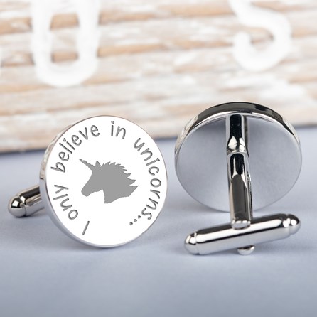Personalised 'Unicorns And Daddy's' Silver Cufflinks Personalised 'Unicorns And Daddy's' Silver Cufflinks