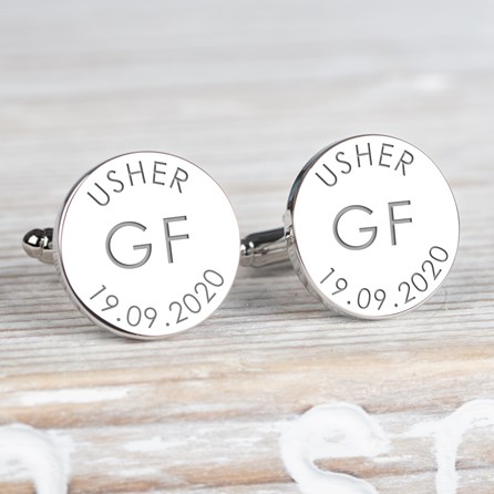 Personalised Wedding Initial Cufflinks Personalised Wedding Initial Cufflinks