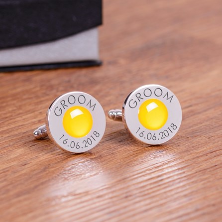 Personalised Wedding Role And Date Cufflinks Personalised Wedding Role And Date Cufflinks