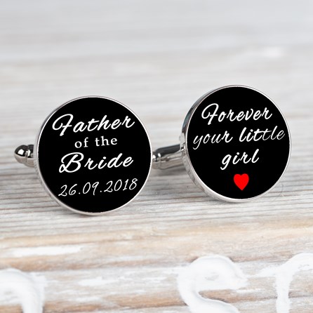 Personalised 'Forever Your Little Girl' Cufflinks Personalised 'Forever Your Little Girl' Cufflinks