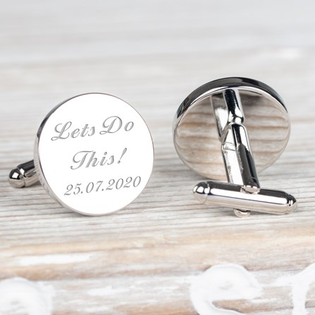 Personalised 'Let's Do This' Wedding Cufflinks Personalised 'Let's Do This' Wedding Cufflinks