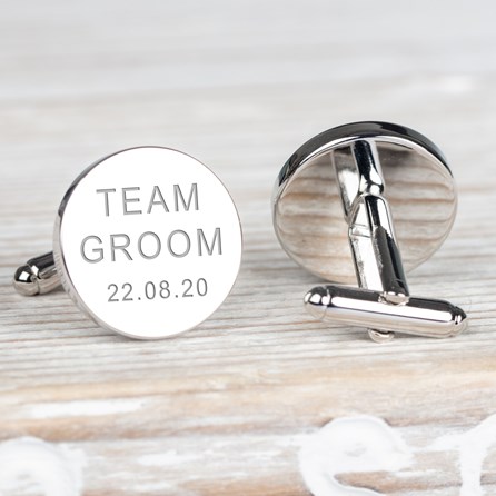Personalised 'Team Groom' Wedding Cufflinks Personalised 'Team Groom' Wedding Cufflinks