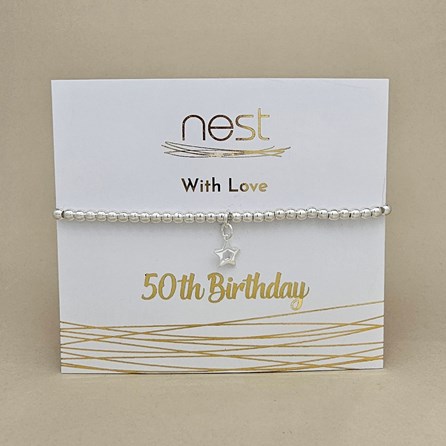 '50th Birthday' Beaded Charm Bracelet '50th Birthday' Beaded Charm Bracelet