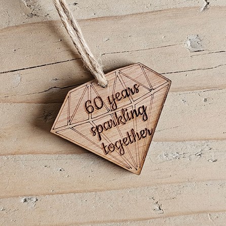 '60 Years' 60th Anniversary Decoration and Card '60 Years' 60th Anniversary Decoration and Card