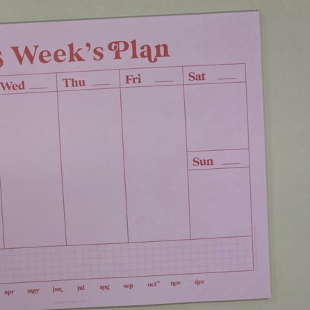 A4 Weekly Planner Pad - Pink & Red A4 Weekly Planner Pad - Pink & Red