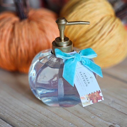 Amber Saffron Glass Pumpkin Bottle Hand Wash Amber Saffron Glass Pumpkin Bottle Hand Wash