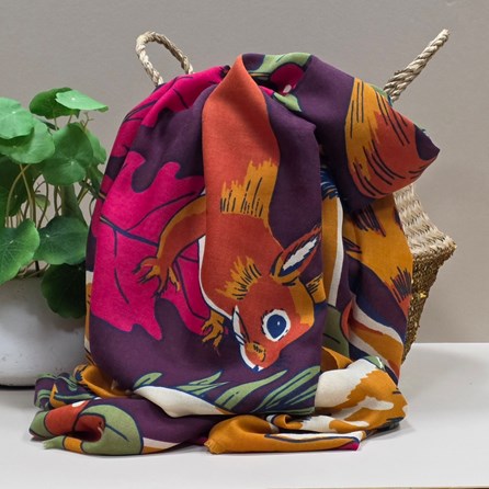 Autumnal Woodland Print Scarf