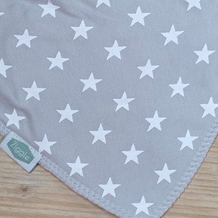 Bandana Dribble Bib - Grey with White Stars Bandana Dribble Bib - Grey with White Stars