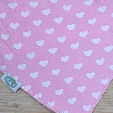 Bandana Dribble Bib - Pink with Hearts