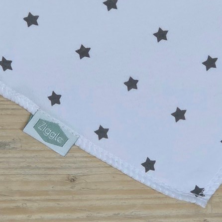 Bandana Dribble Bib - White with Grey Stars Bandana Dribble Bib - White with Grey Stars