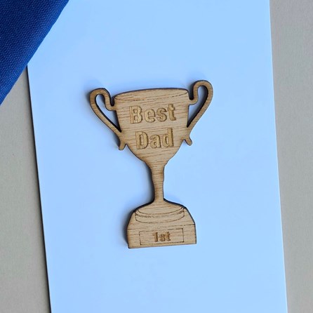 'Best Dad' Wooden Trophy Token and Card 'Best Dad' Wooden Trophy Token and Card