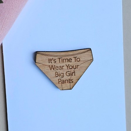 'Big Girl Pants' Wooden Token and Card 'Big Girl Pants' Wooden Token and Card