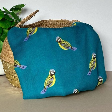 Blue Tit Print Scarf in Teal Blue Tit Print Scarf in Teal