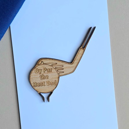 'By Par The Best Dad' Wooden Golf Token and Card 'By Par The Best Dad' Wooden Golf Token and Card
